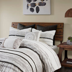 Full/Queen Cotton Printed Duvet Cover Set with Trims