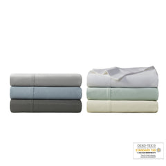 4-Piece King HeiQ Smart Temperature Cotton Blend Sheet Set, White