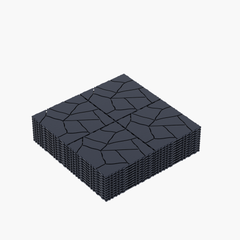 Stone Style 12" Patio Deck Tiles, DIY Module Interlocking Decking Tiles Floor Tile,Easy and Quick Installation Court Tiles for Porch Poolside Balcony Backyard 44pcs DARK GRAY