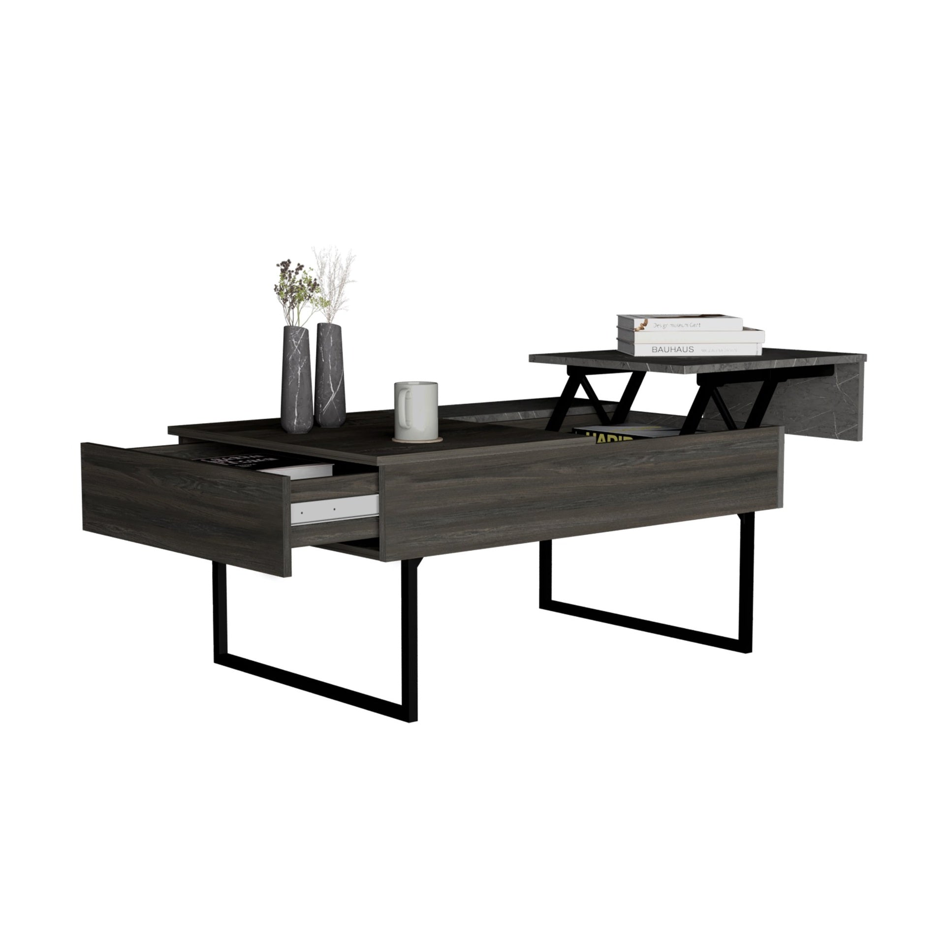 Lift Top Coffee Table 2 Dazza, One Drawer, Espresso / Onyx Finish