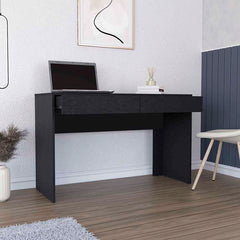 Computer Desk Aberdeen, Two Drawers, Black Wengue Finish