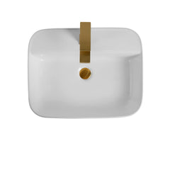 Bothwa Home Rectangular Countertop Ceramic Wash Basin (White Finish) CUPC Certified