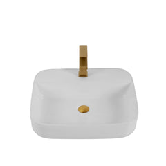 Bothwa Home Rectangular Countertop Ceramic Wash Basin (White Finish) CUPC Certified