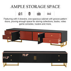 VIBE HAUS TV Stand for 65+ Inch TV, Entertainment Center TV Media Console Table, Modern TV Stand with Storage, TV Console Cabinet Furniture for Living Room(OLD SKU: WF530740AAB)