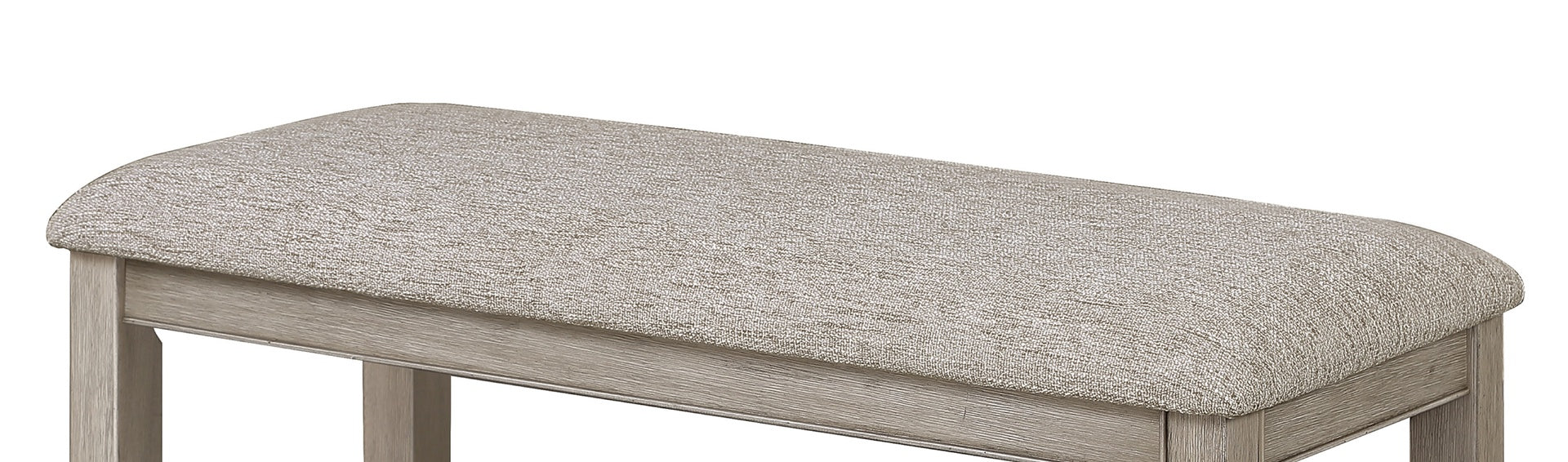 Farmhouse Style 1pc Tan / Beige Gray Color Counter Height Bench Footrest Upholstered Seat Wooden Furniture