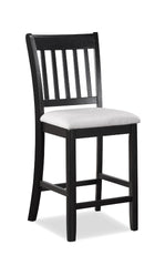 5 Pc Counter Height Set Square Table Upholstered Chairs Tow-Tone Dark Brown Finish Wooden Bedroom Furniture