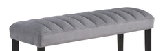 1pc Gray Black Bench Dining Room Velvet Fabric Upholstery Kitchen Dining Wooden Furniture