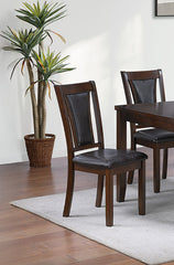Beautiful Dining Room Furniture Walnut / Black 6pcs Set Dining Table 4x Side Chairs Bench Unique Design Back Chair