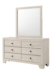 1pc Rustic Six Drawers Storage Dresser Brown White Washed Finish Wooden Bedroom Furniture