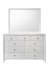 1pc Contemporary Modern 9-Drawer Dresser White Finish Round Knobs Bedroom Living Room Wooden Furniture