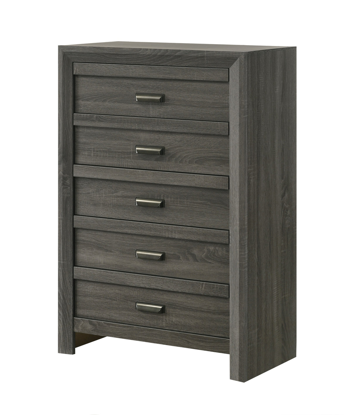 1pc Rustic Contemporary Chest Five Storage Drawers Rustic Gray Finish Bedroom Wooden Furniture