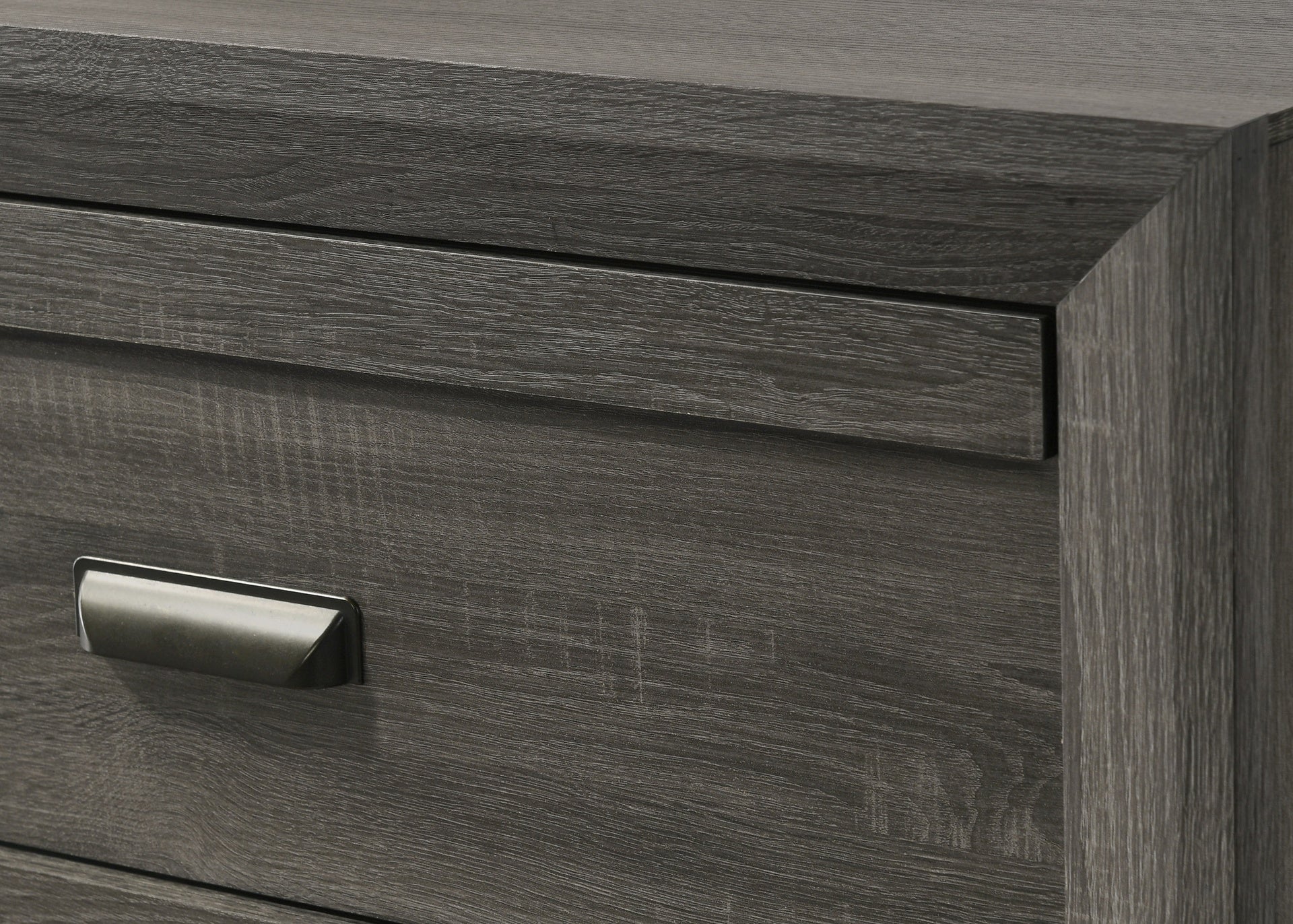 1pc Contemporary Nightstand End Table with Two Storage Drawers Rustic Gray Finish Bedroom Wooden Furniture