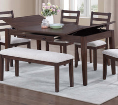 Walnut Color Dining Table w Drawers Built in Lift Top Storage 1pc Table Modern Dining Room Wooden Furniture