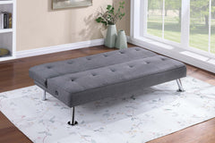 Blue Grey Color Polyfiber 1pc Adjustable Sofa Metal Legs Tufted Upholstered Plush Cushion Couch USB