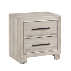 Modern Gray Finish Two-Drawer Nightstand Wooden Bedroom Furniture 1pc Bedside Cabinet