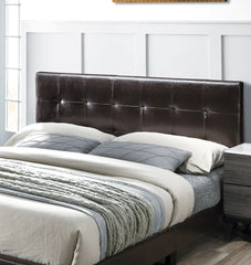 Contemporary Style 1pc Queen Size Bed Faux Leather Rectangle Headboard Brown Finish Bedroom Furniture