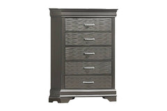 Modern Transitional 1pc Wooden Chest Unique Drawers Gray Finish Bedroom Furniture