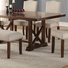 Classic Cherry Veneer 1pc Dining Table w Leaf Unique Design Base W Leg Support Kitchen Dining Room