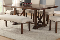 Classic Cherry Veneer 1pc Dining Table w Leaf Unique Design Base W Leg Support Kitchen Dining Room