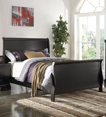 Modern 1pc Twin Size Bed Sleigh Design Headboard Footboard Plywood 1pc Bedframe Louis Phillippe Bedroom Furniture