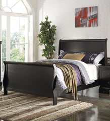 Modern 1pc Twin Size Bed Sleigh Design Headboard Footboard Plywood 1pc Bedframe Louis Phillippe Bedroom Furniture