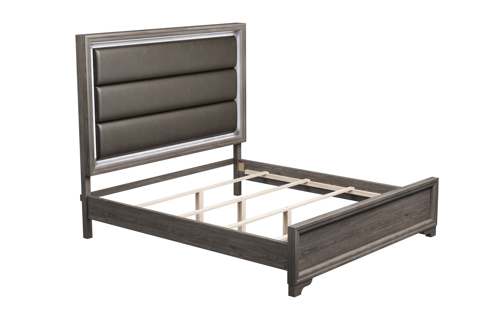 Elegant Modern 1pc Queen Size Bed Horizontal Tufting Headboard Espresso Finish Bedroom Furniture