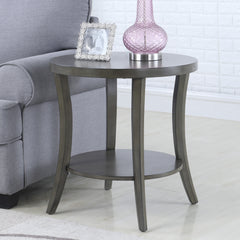 Perth Contemporary Oval Shelf Coffee Table Set, Gray