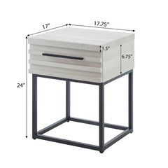 Celestial Contemporary Storage End table, White
