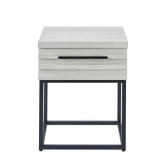 Celestial Contemporary Storage End table, White