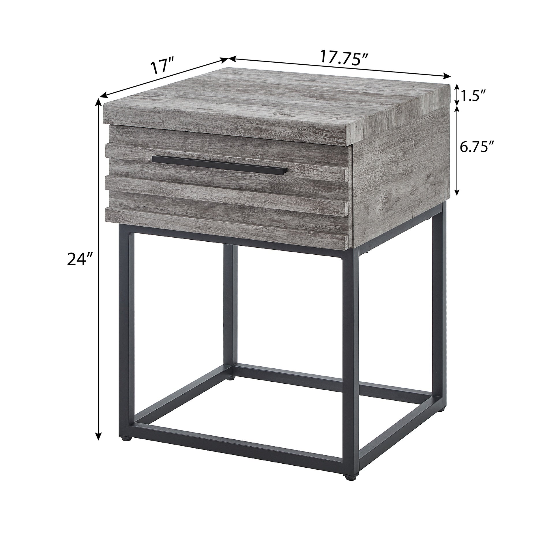 Celestial Contemporary Storage End table, Gray