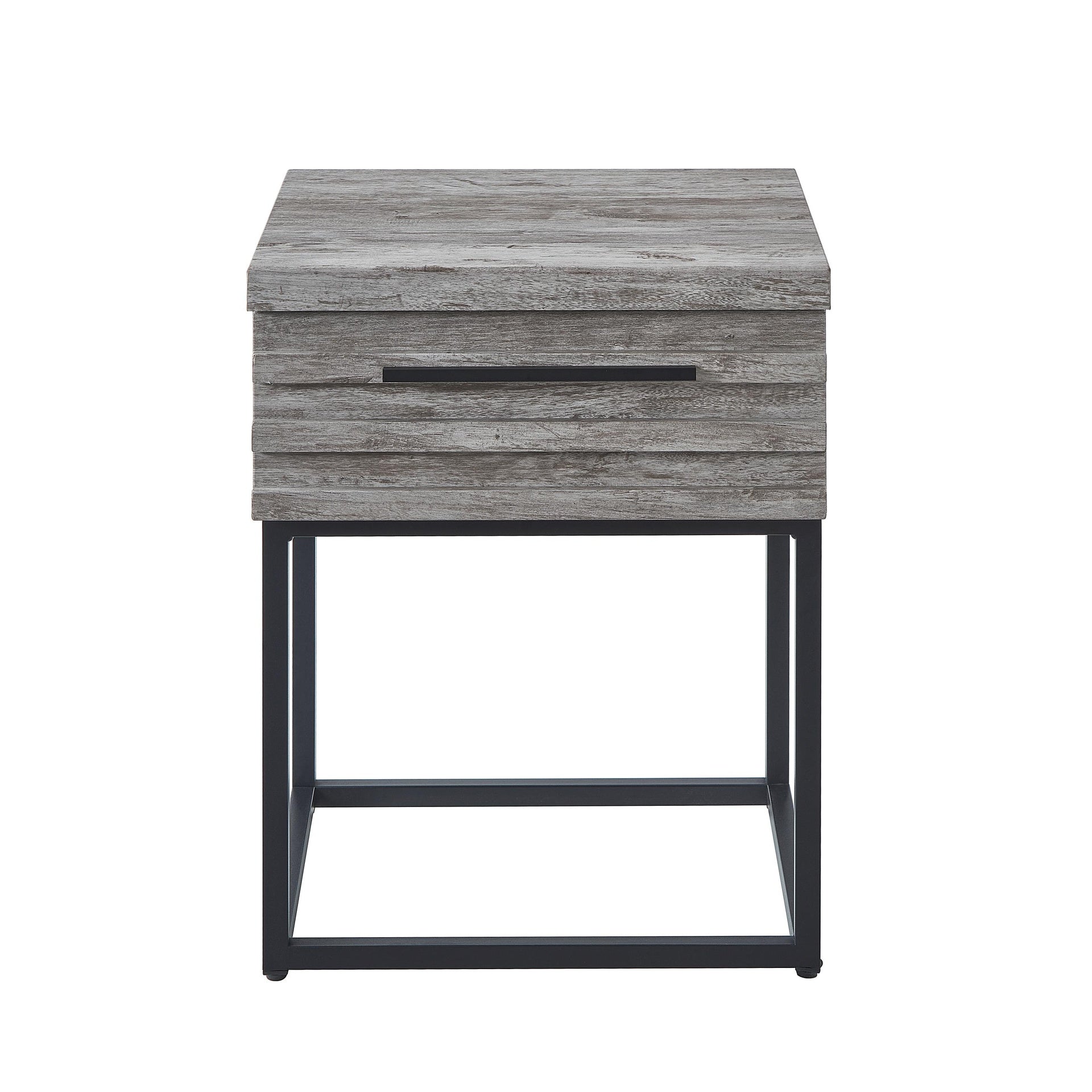 Celestial Contemporary Storage End table, Gray