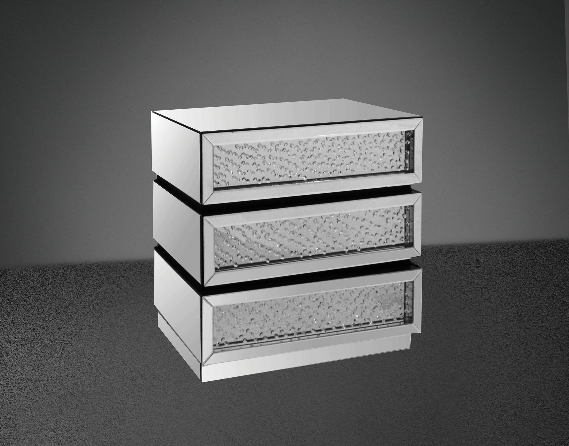 Nysa Mirrored & Faux Crystals Console Cabinet (Assembled)