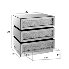 Nysa Mirrored & Faux Crystals Console Cabinet (Assembled)