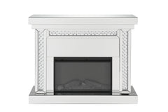 Nysa Mirrored & Faux Crystals Fireplace