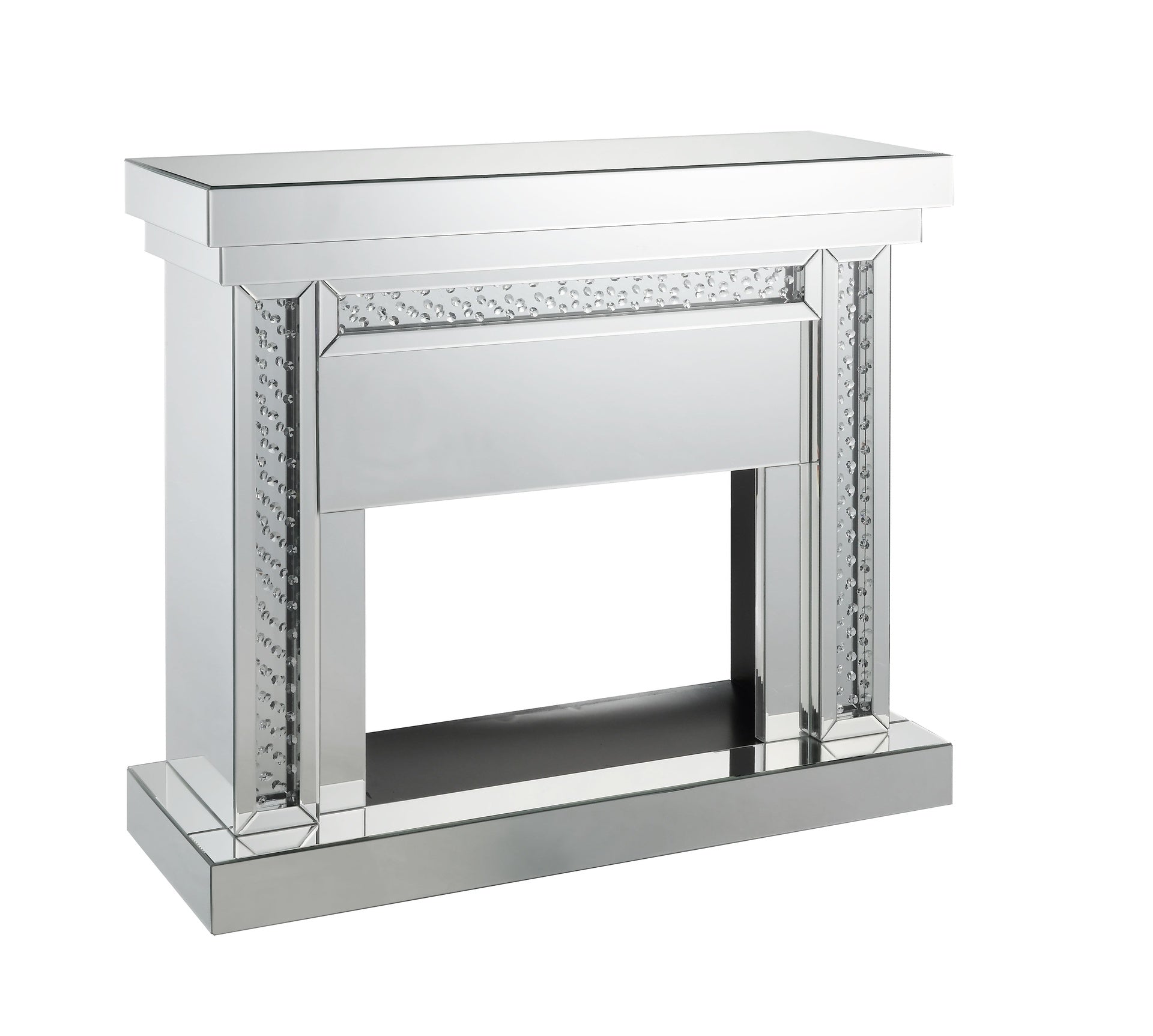 Nysa Mirrored & Faux Crystals Fireplace
