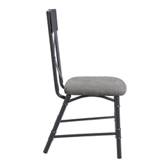 Edina Gray Fabric, Oak & Sandy Black Finish Side Chair (Set of 2)