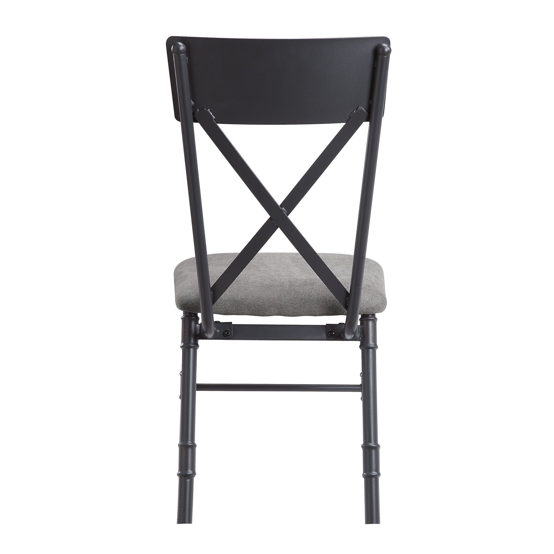 Edina Gray Fabric, Oak & Sandy Black Finish Side Chair (Set of 2)