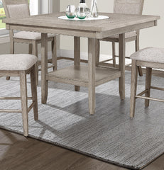 1pc Contemporary Transitional Counter Height Dining Table w 20-Inch  Faux Marble Lazy Susan All Tan / Beige Gray Finish Wooden Wood Veneers Solid Wood Dining Room Furniture
