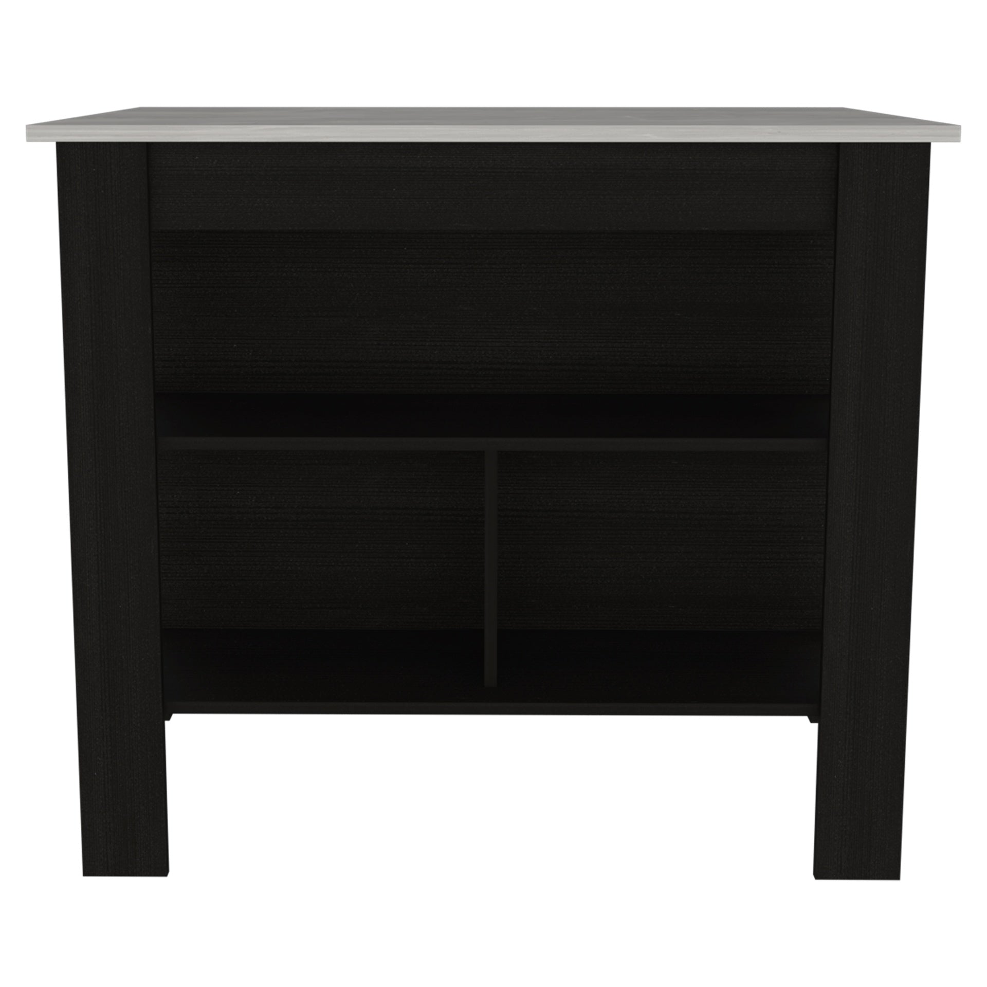 3-Shelf Kitchen Island Wenge and Ibiza Marble