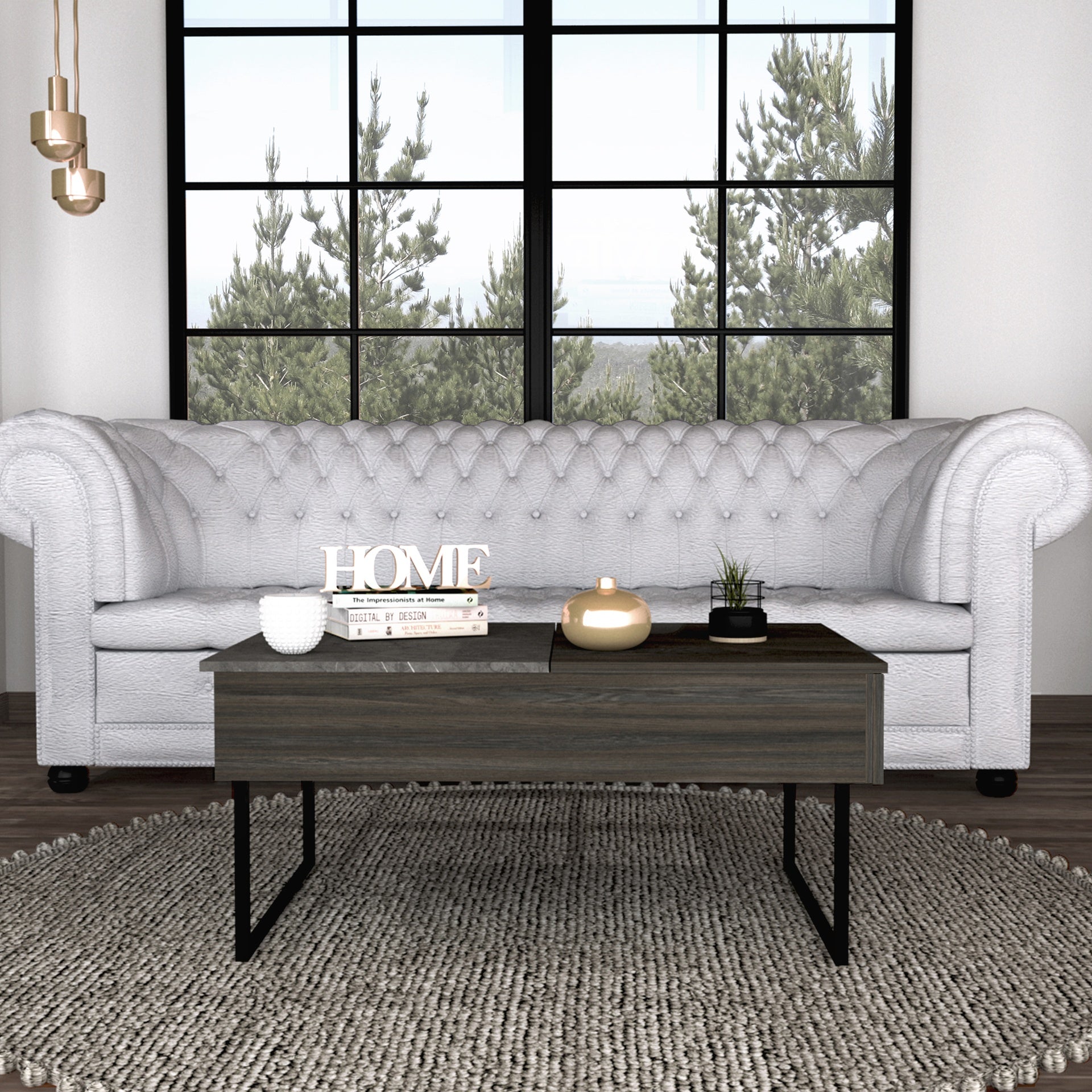 Westover Rectangle Lift Top  Coffee Table Carbon Espresso and Onyx