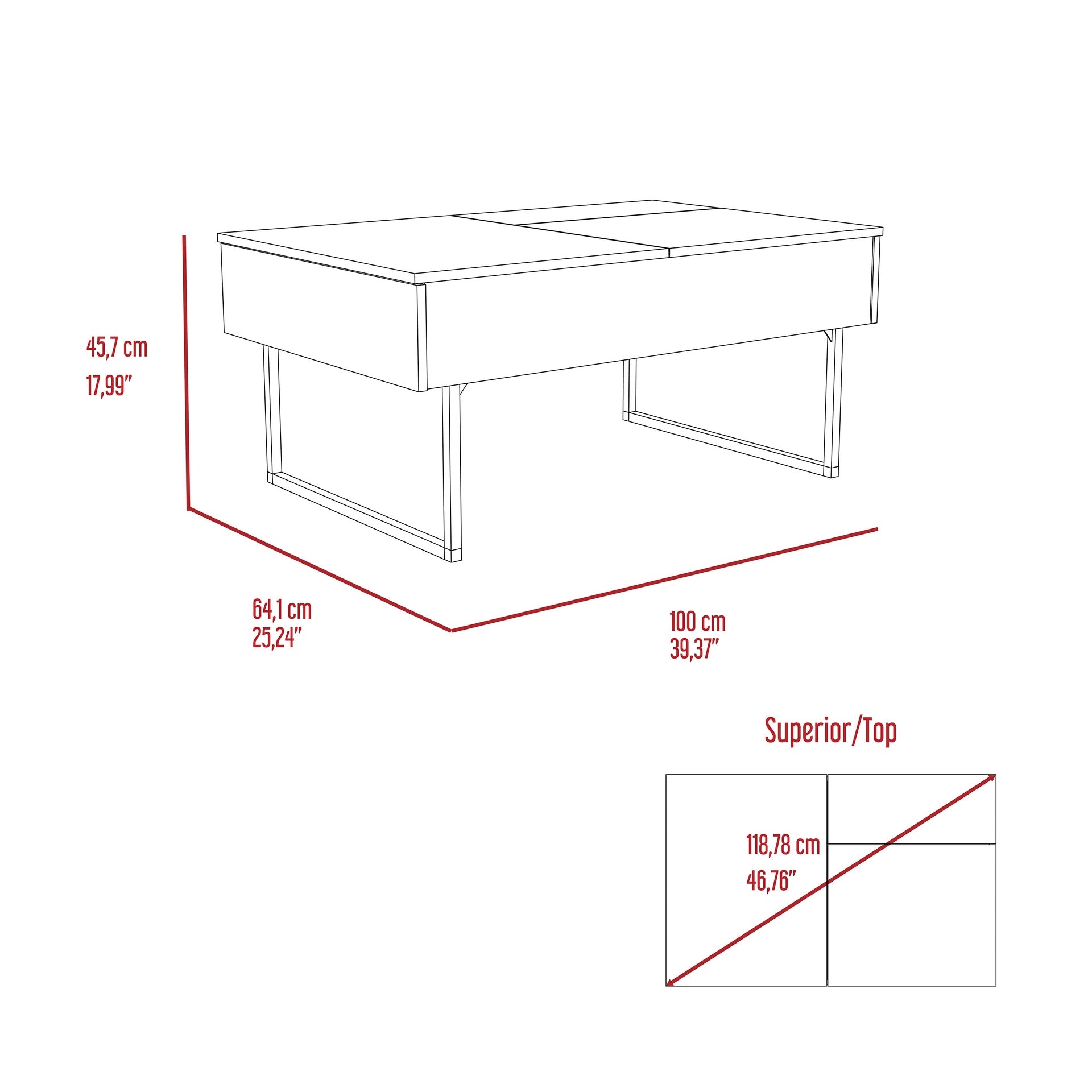 Westover Rectangle Lift Top  Coffee Table Carbon Espresso and Onyx