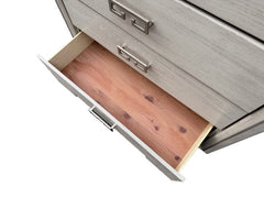Transitional Style 1pc Chest Ball Bearing Glides English Dovetail Drawers Metal Handles Rustic White Bedroom Furniture
