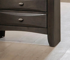 Transitional Style Chest 1pc Oval Knob Handles 5-Drawers Gray Finish Bedroom Furniture