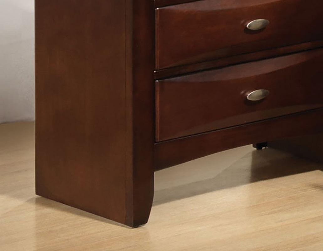 Dark Cherry Finish 5-Drawers Chest 1pc Oval Knob Handles Transitional Bedroom Furniture