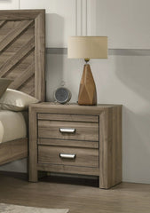 1pc Contemporary Style Two Drawers Storage Nightstand Wooden Bedroom Furniture Light Brown Warm Wood Finish