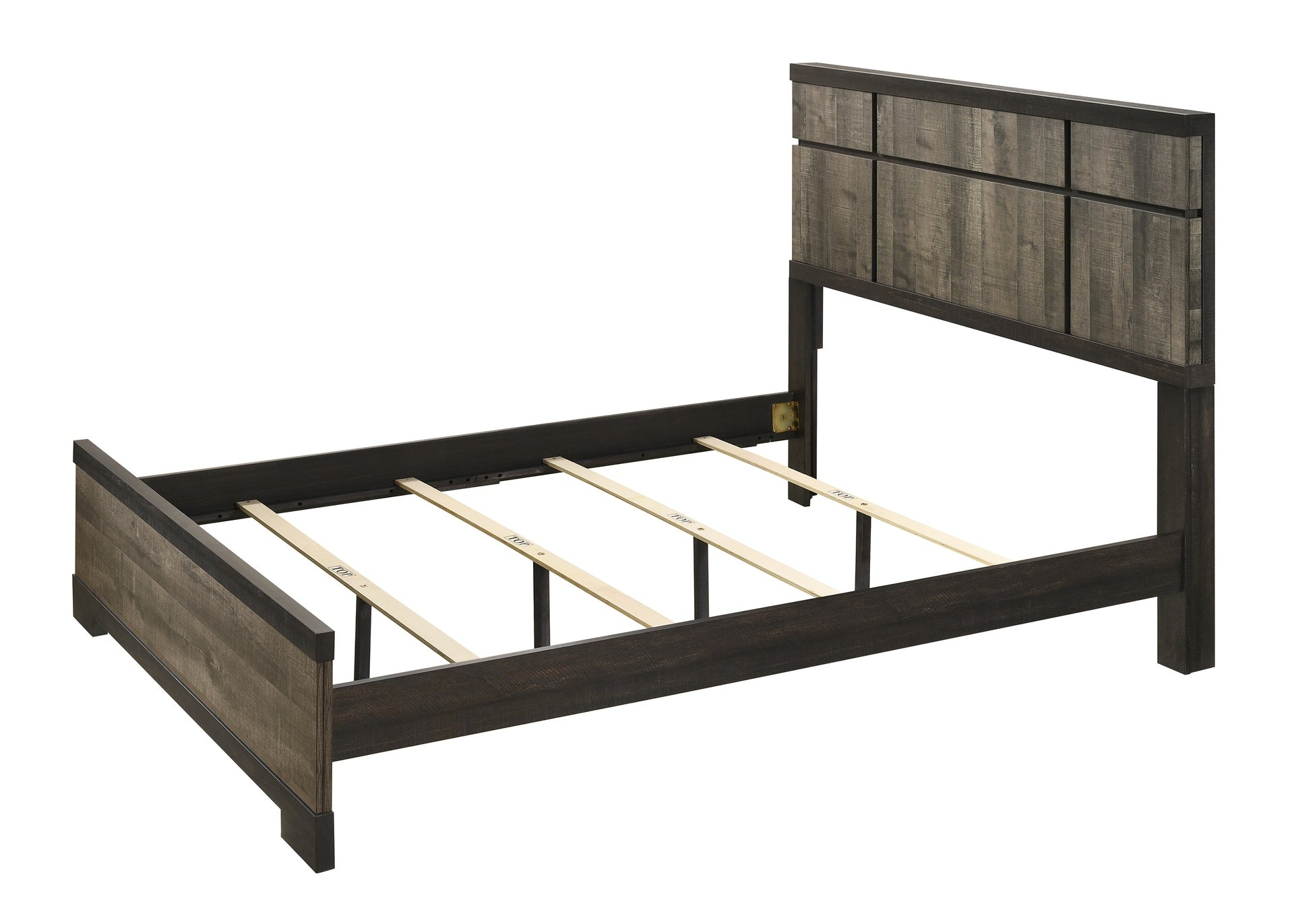 1pc Contemporary Queen Panel Bed Panel-style Headboard Gray Ebony Finish Wooden