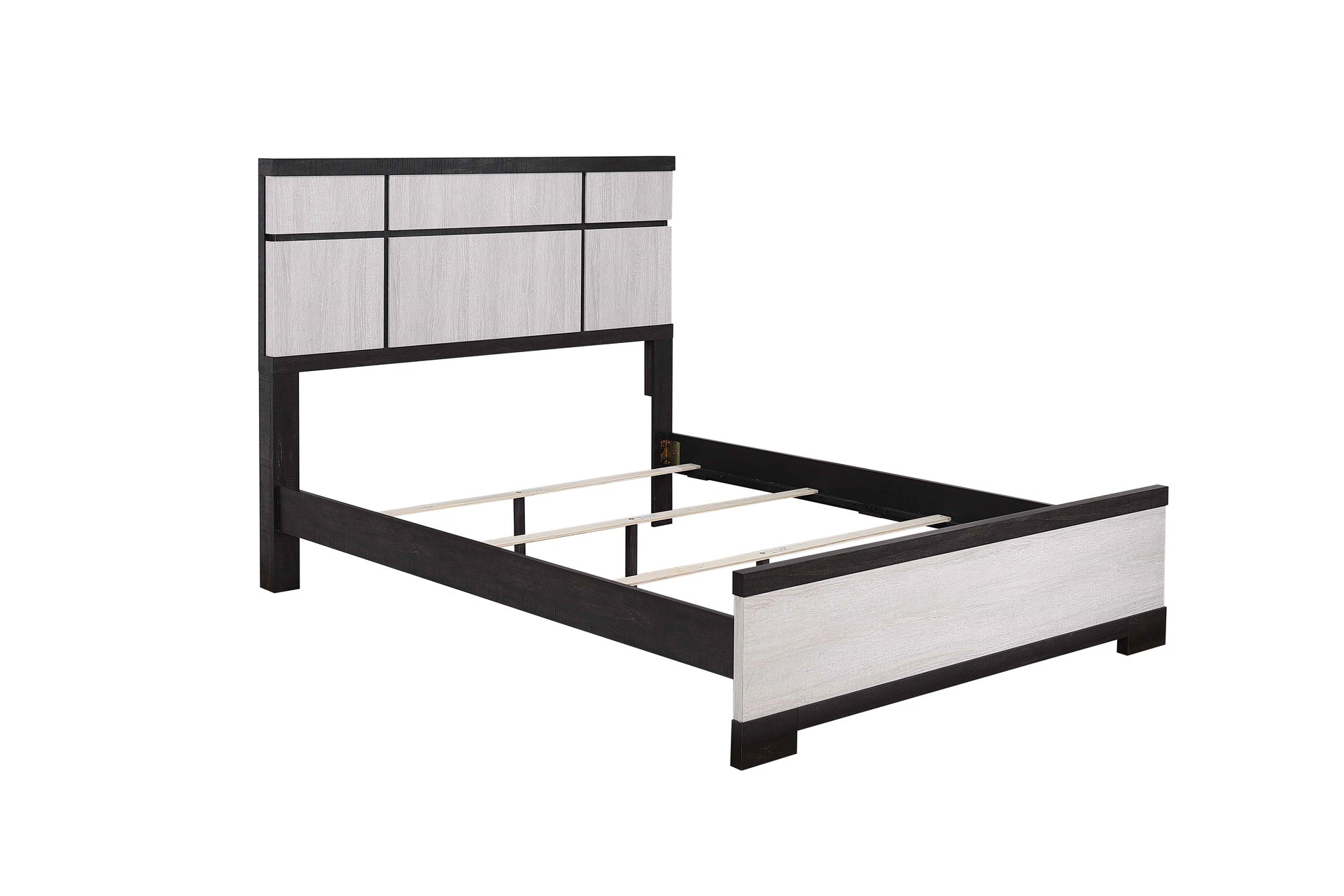 1pc Contemporary Queen Panel Bed Panel-style Headboard Chalk Ebony Finish Wooden