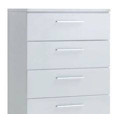 Modern contemporary Style 1pc Chest High Gloss Coating Five Drawers White Finish