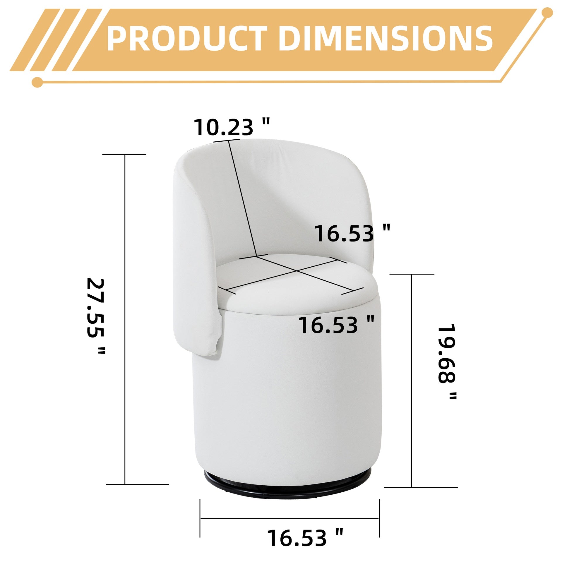 Stylish Upholstered Barrel Chair: 360° Swivel Vanity Stool for Bedroom & Dining Chair, Built-in Storage, Soft Padded Accent Seat, Multi-Functional for Dressing/Dining, Free Cat Bed Stool Included,