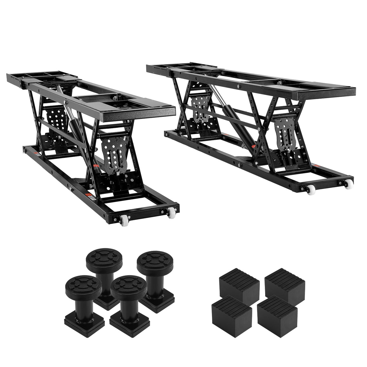 Car Lift, 25.6" Max. Height, 5,000 LBS Capacity Portable Car Lift, with Extended-Length Plates, Heavy-duty Carbon Steel Truck Lift with 120V Power Unit, Auto Car Jack Lifts for Home Garage Shop